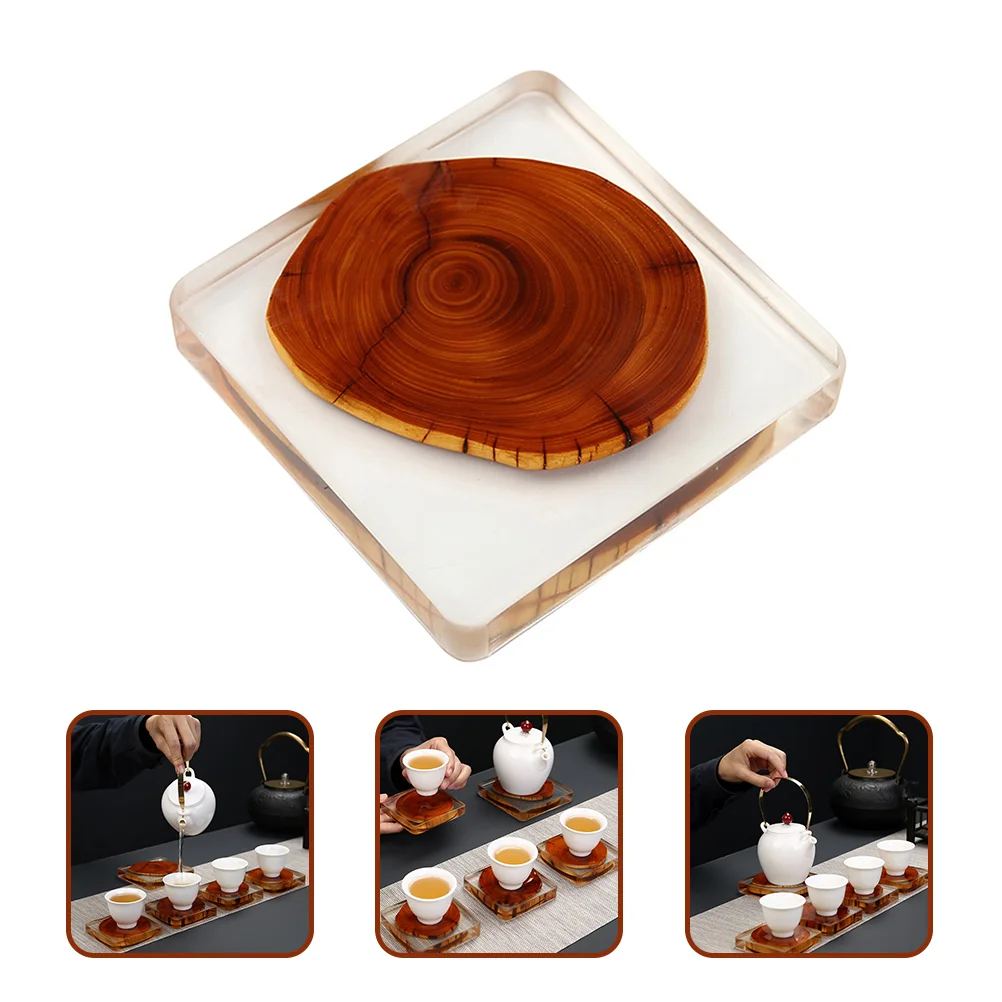 

Anti-heat Cup Mat Resin Durable Coaster Small Table Protective Mat for Tearoom