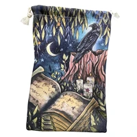 tarot bags and pouches tarot card velvet bag dark crow tarot oracle cards storage bag with drawstring protect the card from