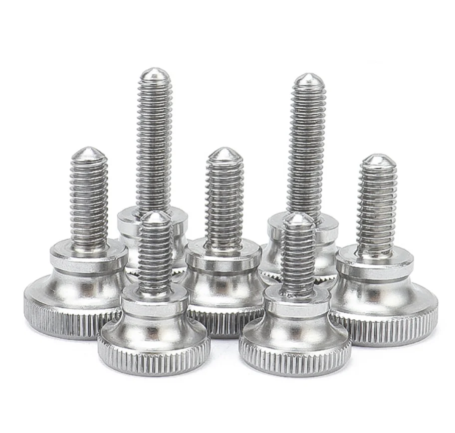 Stainless Steel M3M4M5M6M8 Knurled Thumb Screws Hand Step Handle Twist Adjusting Bolts Large Flat Round Head Tornillos Parafuso