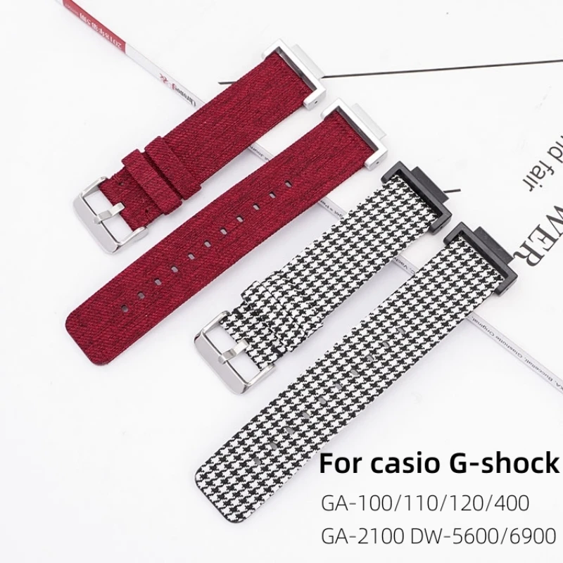 

22mm Nylon Watchband 16mm Connector for Casio G-Shock GA-100 GD-100 DW-5600 GA-2100 Strap Canvas Bracelet With Tool Accessories