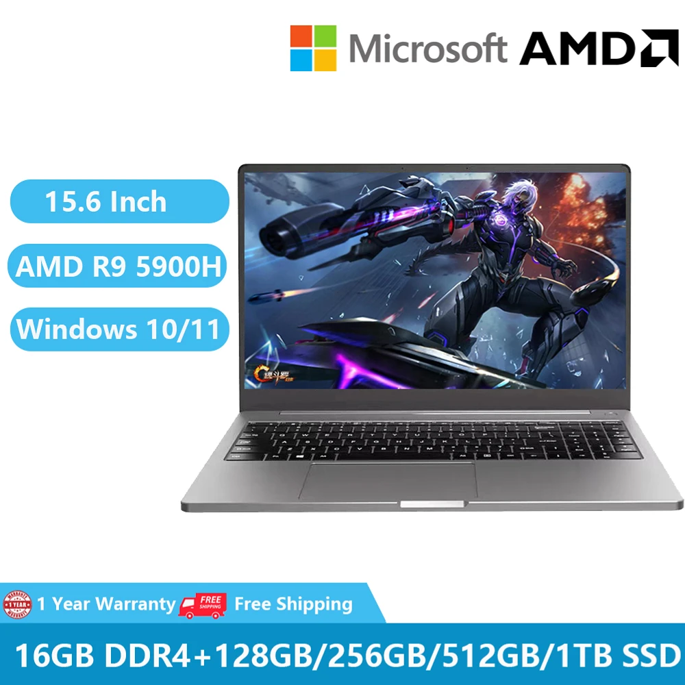 2022 Gaming Laptop Computer Office Business Gamer Notebook Win11 15.6