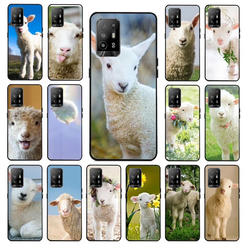 

Cute Sheep Phone Case for OPPO A54 A74 A94 A53 A53S A9 A5 A15 A91 A95 A73 A31 A52 A93 A92