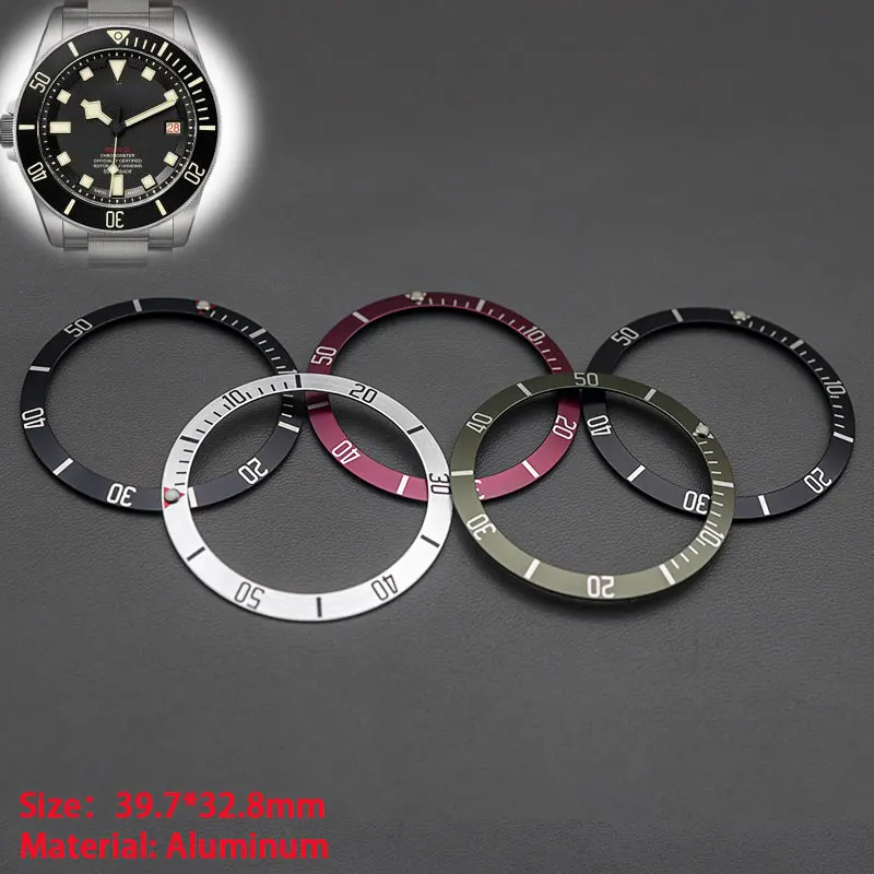 39.7*32.8mm Bezel Matte High Quality Aluminum Insert Ring Fits Tudor Pelagos 39 LHD FXD Men's Watch Case Modification Repair