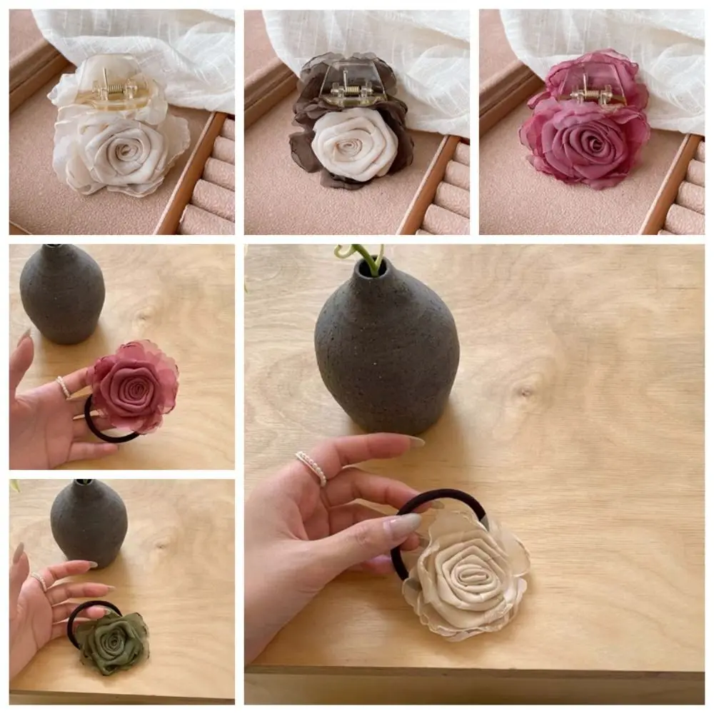 Новый китайский стиль ретро роза коготь для волос модный дизайн эластичная