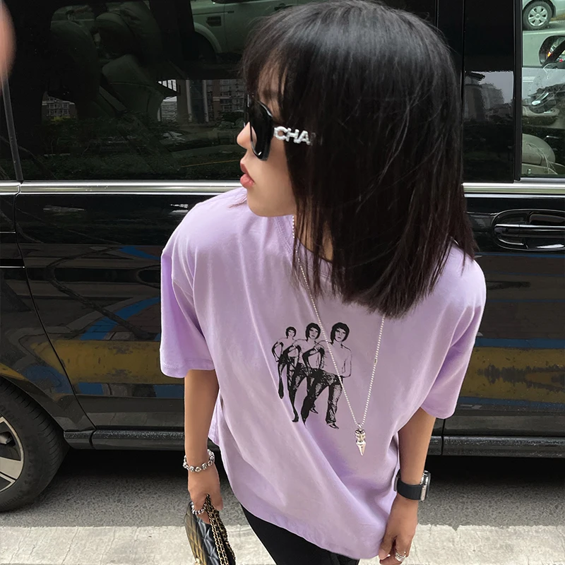 Женская футболка с коротким рукавом в стиле ретро