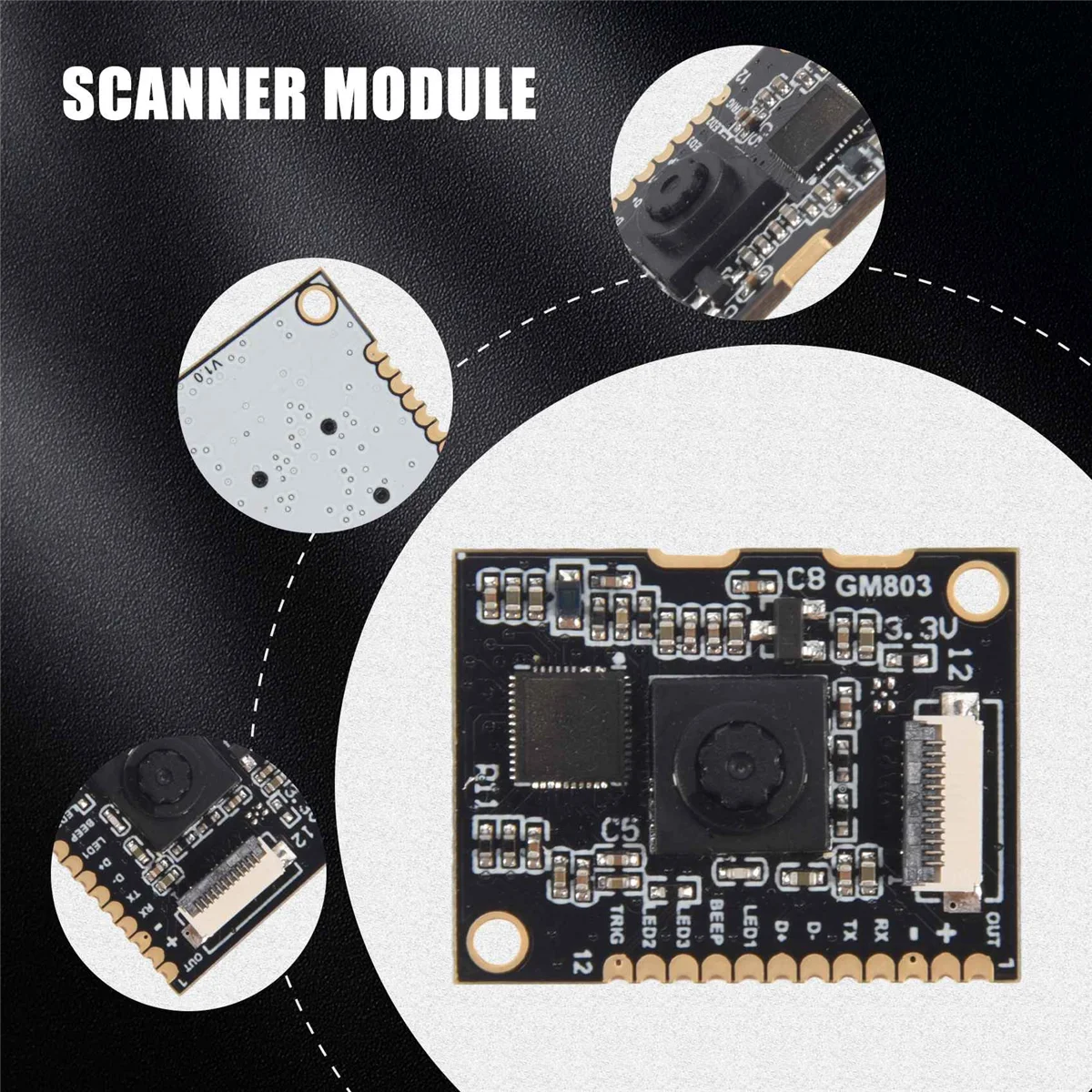 GM803-S 5-35 см объектив DC3 3 В USB/TTL232 интерфейс модуль сканера штрих-кода 1D/2D