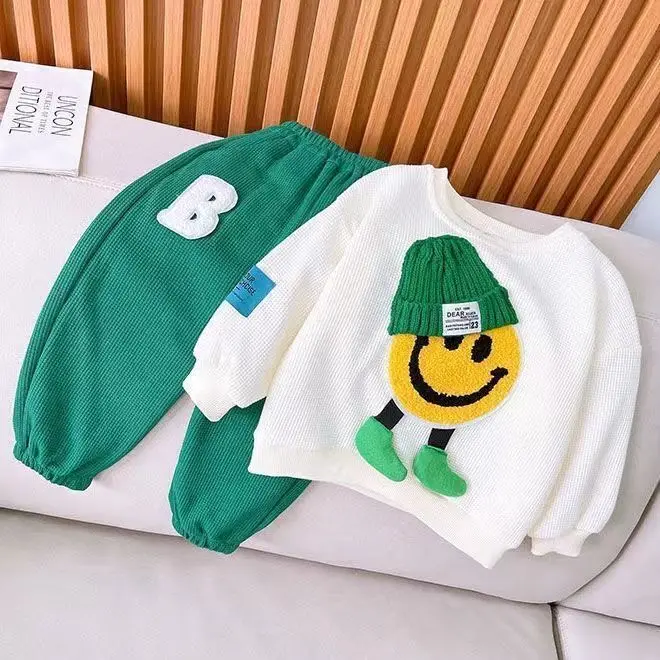 Children's Suit 2022 Spring and Autumn New Male and Female Baby Clothes Fashionable Autumn Clothes Two-Piece Set