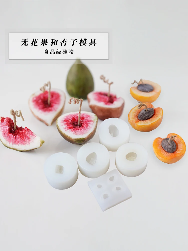 

Candle Mold 2022 Food Moule Bougie Original Baking Decoration DIY Simulation Fruit Fig Apricot Scented Candle Moulds Silicone
