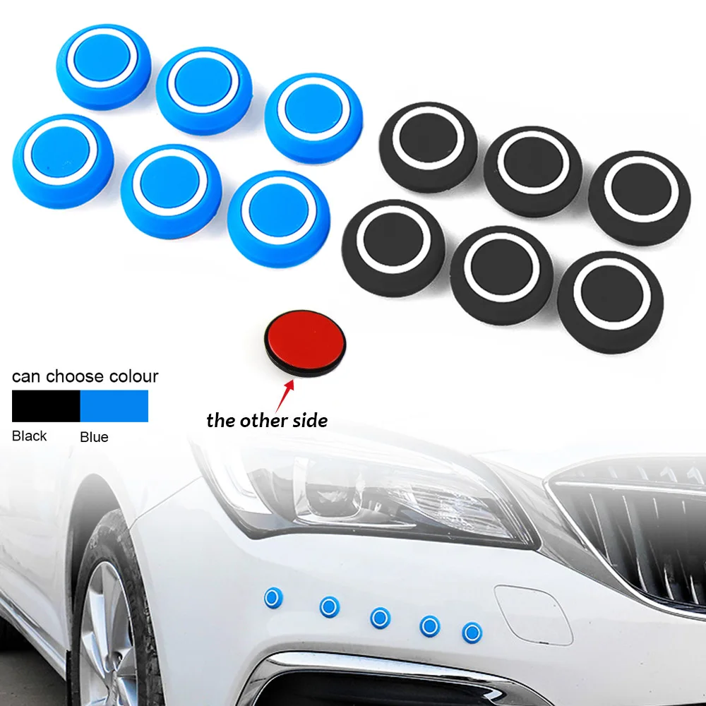 

Car Door Anti-Collision 3d Sticker Silica Gel Round Protector Glue Bumper Lip Stickers