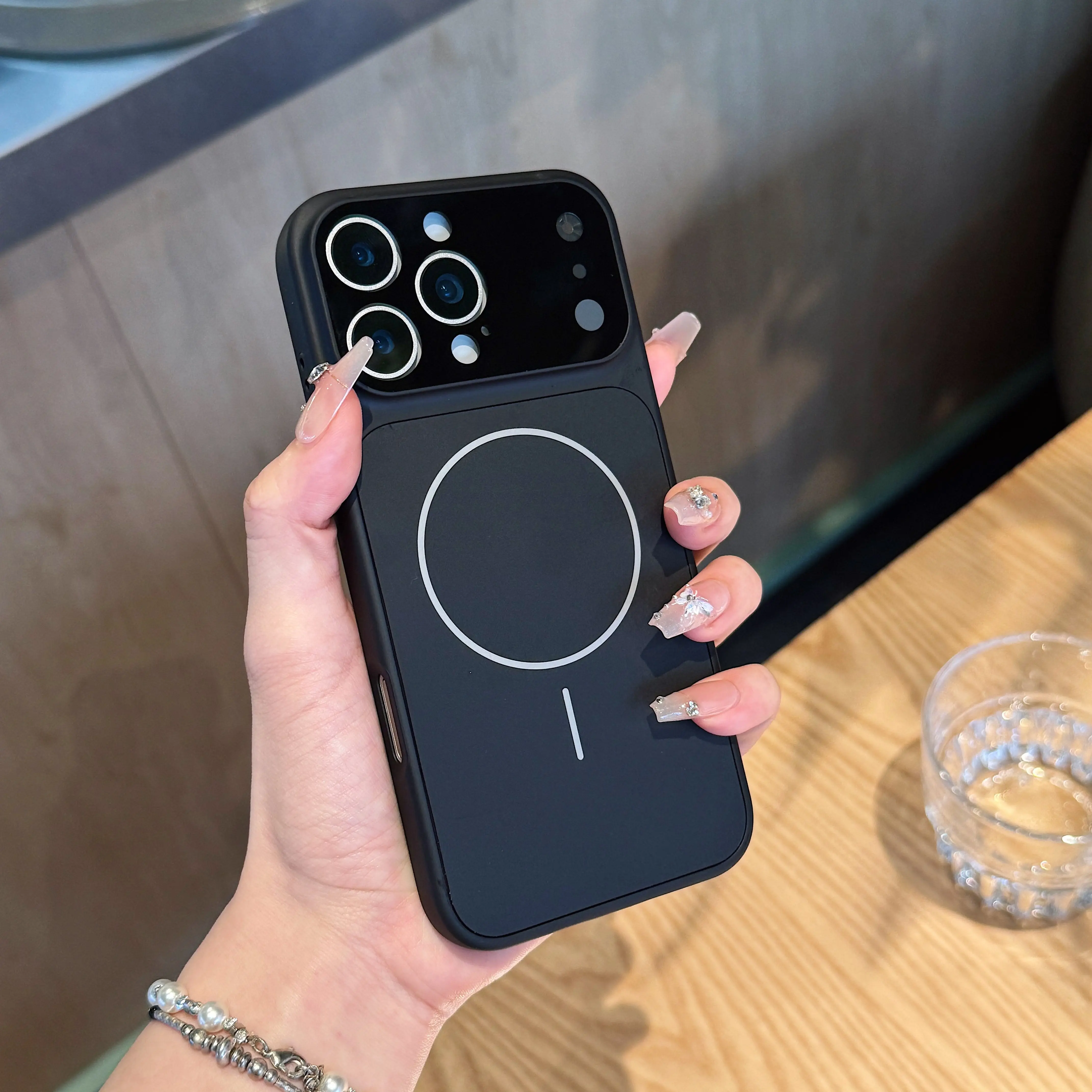 Оригинальный матовый чехол Glass Nano для iPhone 17 16 15 14 13 Pro Max 17Air, магнитный, для беспроводной зарядки Magsafe, защитный чехол-футляр (art.: 3920dc6fecaa8) - 3920dc6fecaa8