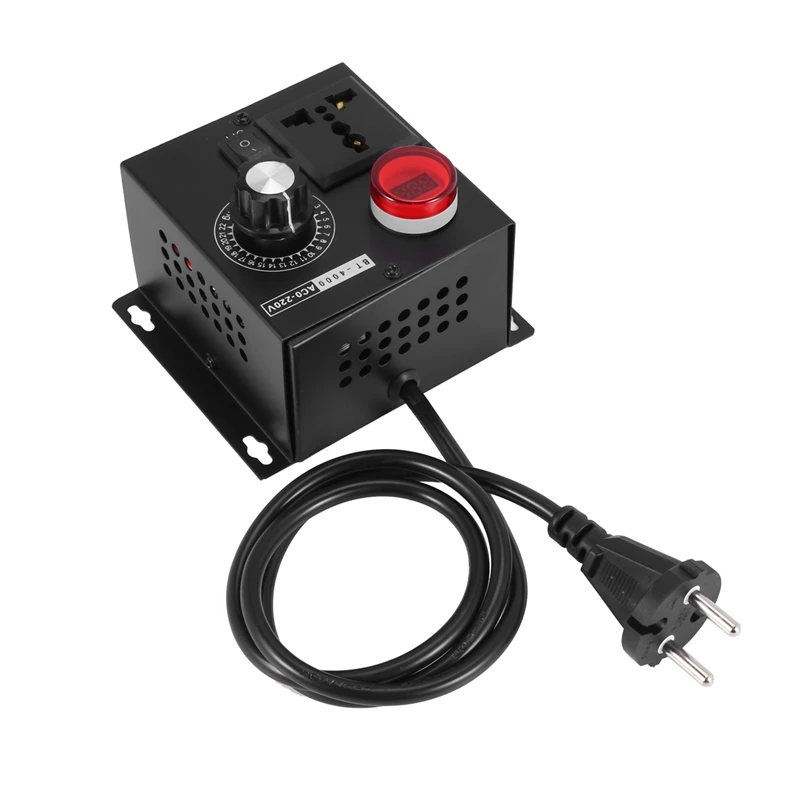 

3X Ac220v 4000W Scr Electronic Voltage Regulator Temperature Motor Fan Speed Controller Dimmer Electric Tool,EU Plug