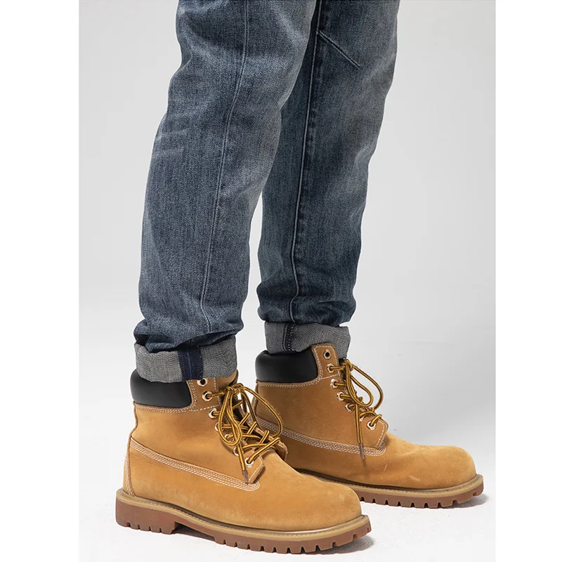 Men Clothing New Pattern Recreational Vintage Blue Jeans Straight Cylinder Self-cultivation Elastic Force Trousers Autumn Female