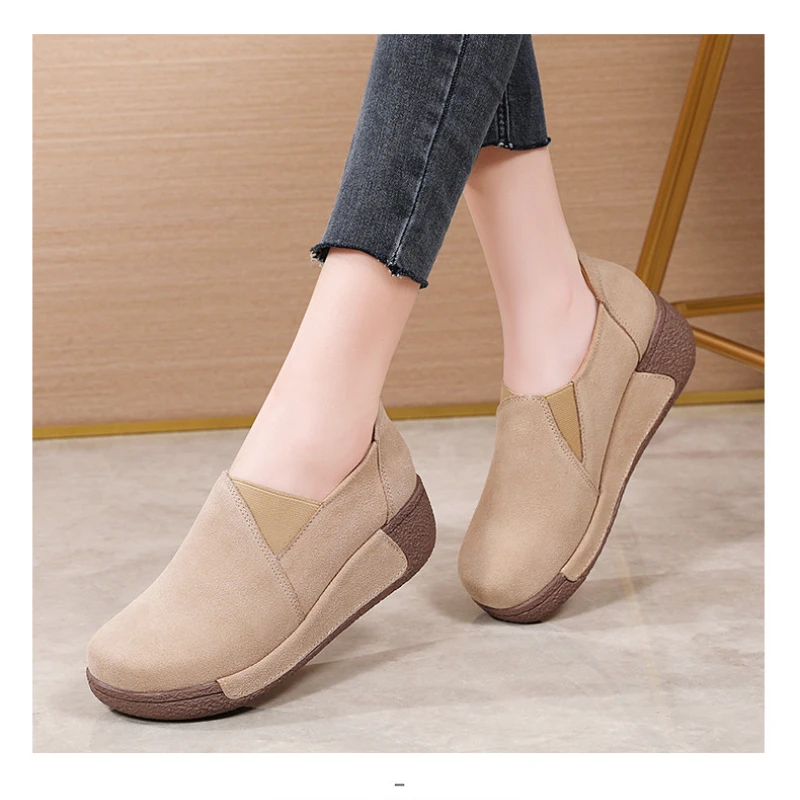 2022 Women Casual Shoes Breathable Fashion Thick Bottom Shoes Women's Platform Loafers Non-slip Hollow Out Comfortable Slip-on