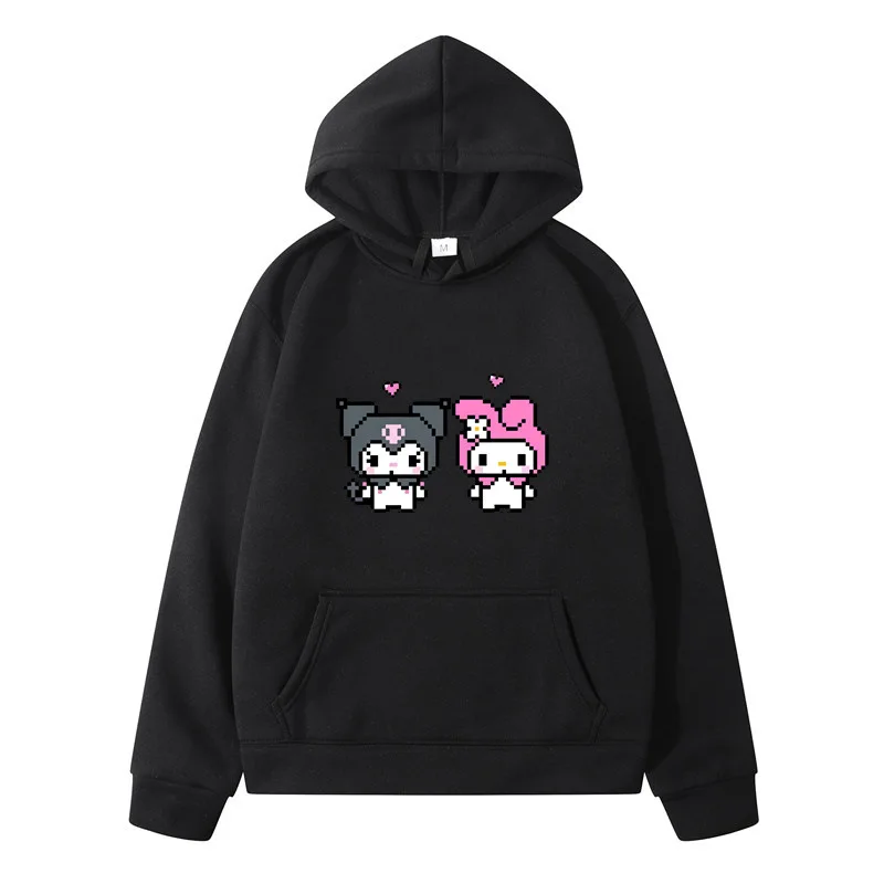 

Kawaii My Melody Kuromi Sanrio Clothes Hoodie Cartoon Cute Anime Soft Hoodie Student Loose Sweater Girl Gift Womens Winter Top
