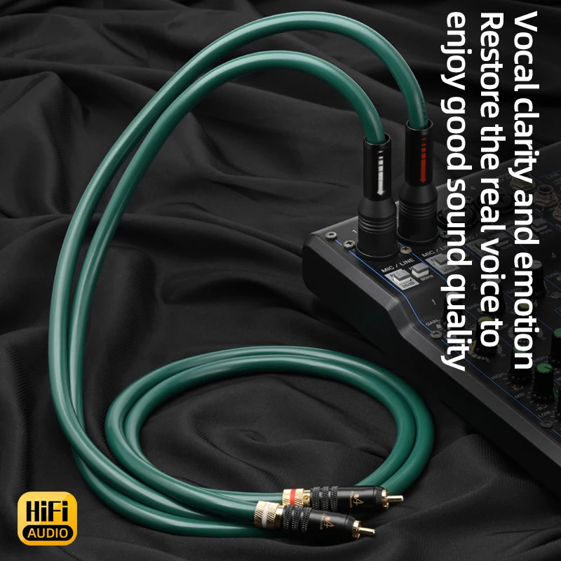 Фото Кабель ATAUDIO HiFi 2RCA на 2XLR, высококачественный, премиум-класса, 2-жильный, с экранированием, аудиокабель HiFi, соединительный кабель RCA-XLR №4