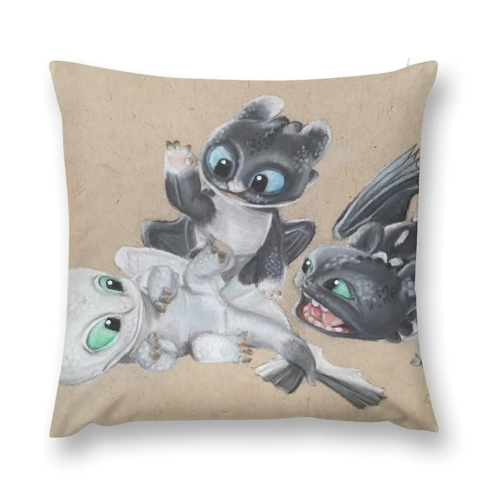 Httyd Nightlights с использованием карандашей Prismacolor подушка наволочка рождественские