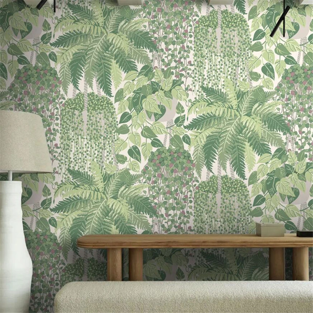 

custom Southeast Asian wallpapers tropical rainforest green leaf mural 3D wallpaper for living room hotel restaurant background