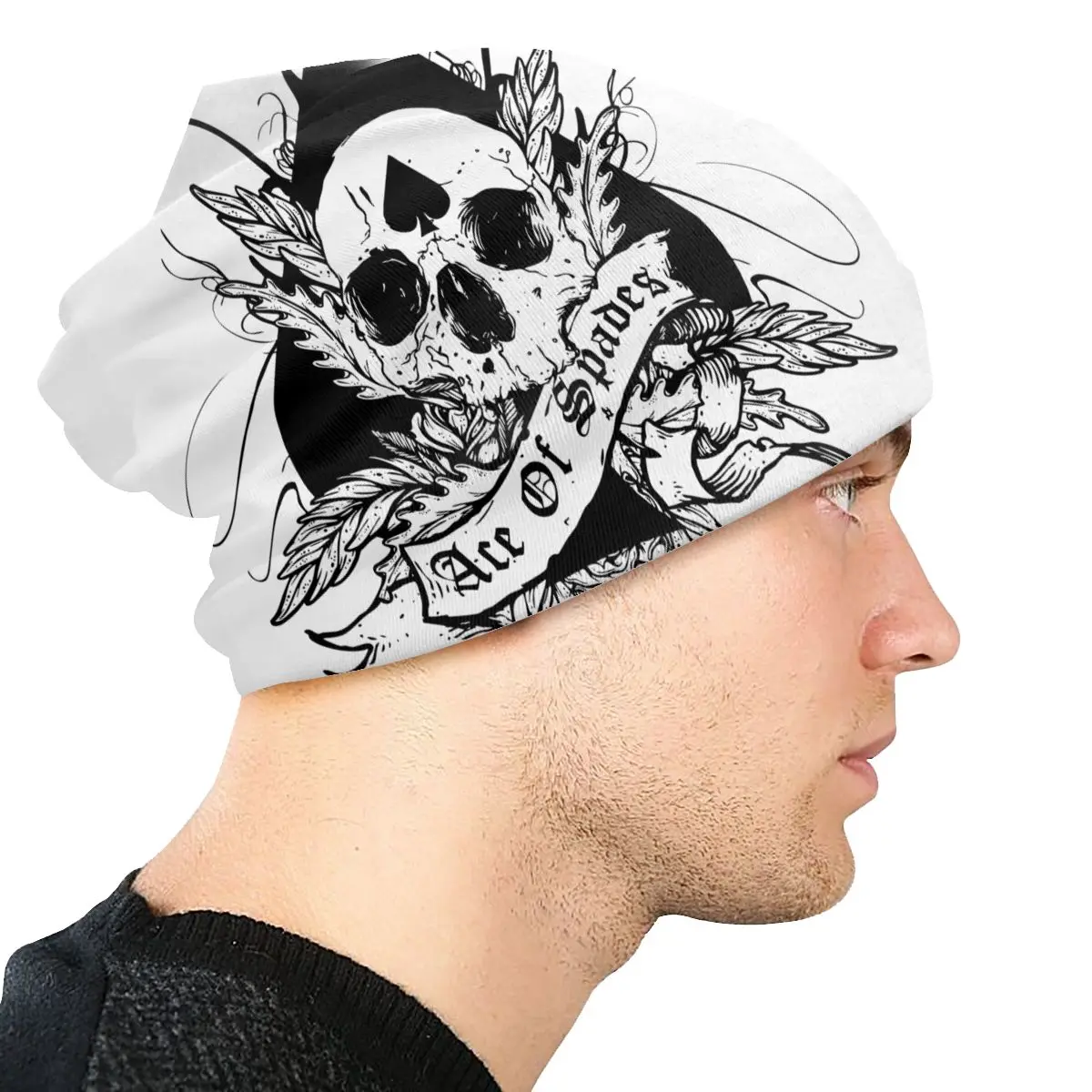 Шапка в стиле панк-рок с черепом вязаные шапки осенне-зимние уличном шапки-бини