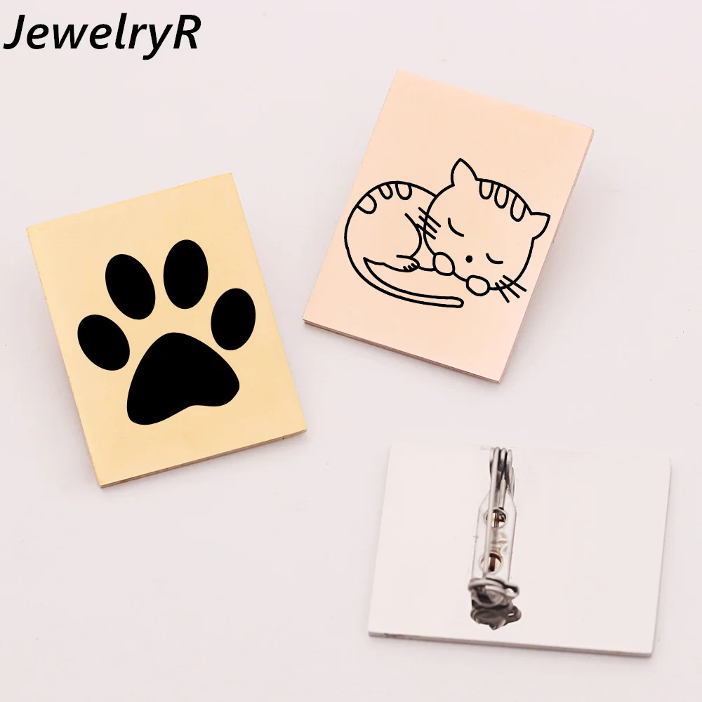

JewelryR Personality Custom Square Brooch Stainless Steel Cartoon Characters DIY Logo Badges Jewelry For Unisex Birthday Gift