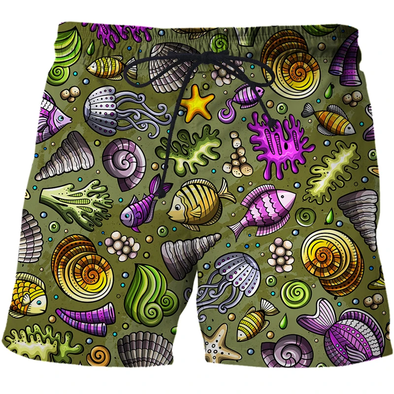 Men's Swimming Trunks Summer 3d Print Board Shorts marine organism Man Swimming Shorts Unisex Fashion Casual Shorts Men Clothing