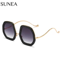 fashion women round sunglasses shades uv400 vintage bling bling eyewear female oval gradient lens sun glasses