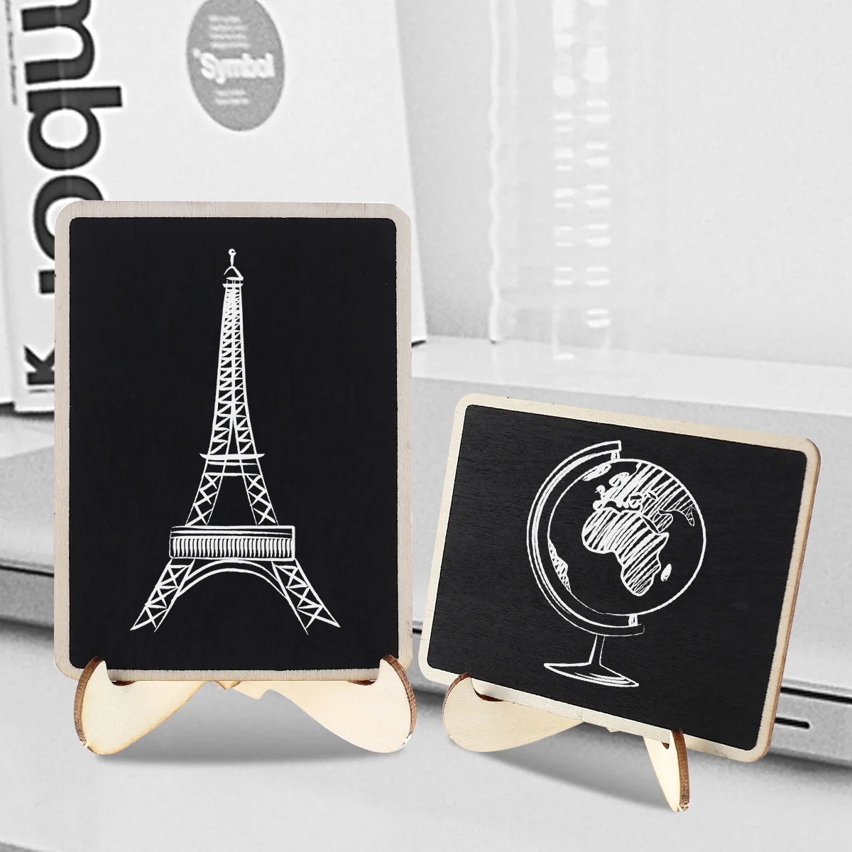 

10 шт., деревянные доски с подставкой для объявлений