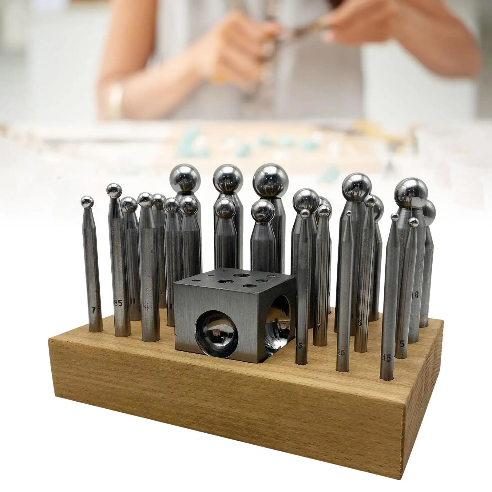 

Набор купольных и пробойников, деревянный купольный блок 2,5-25 мм, 25 шт., набор пробойников для изготовления ювелирных изделий, длительный срок службы