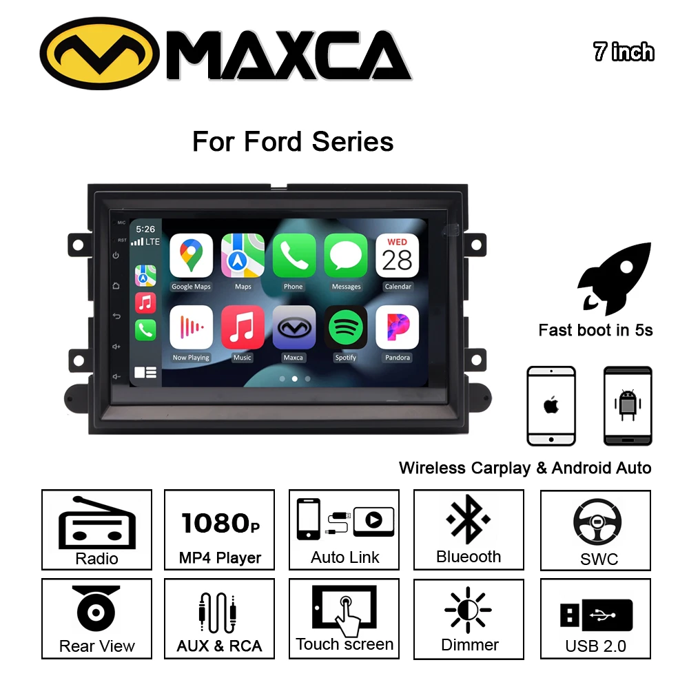 MAXCA 2 din стерео для Ford F150 F250 F350 Escape Explorer Edge E150 беспроводной Carplay Android авто радио