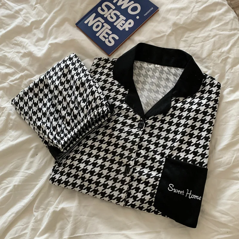 Harajuku Pajamas Set For Women Summer V Neck 2 Pieces Sleepwear Korean Style INS Casual Home Clothes Anime Girls Print Nightgown