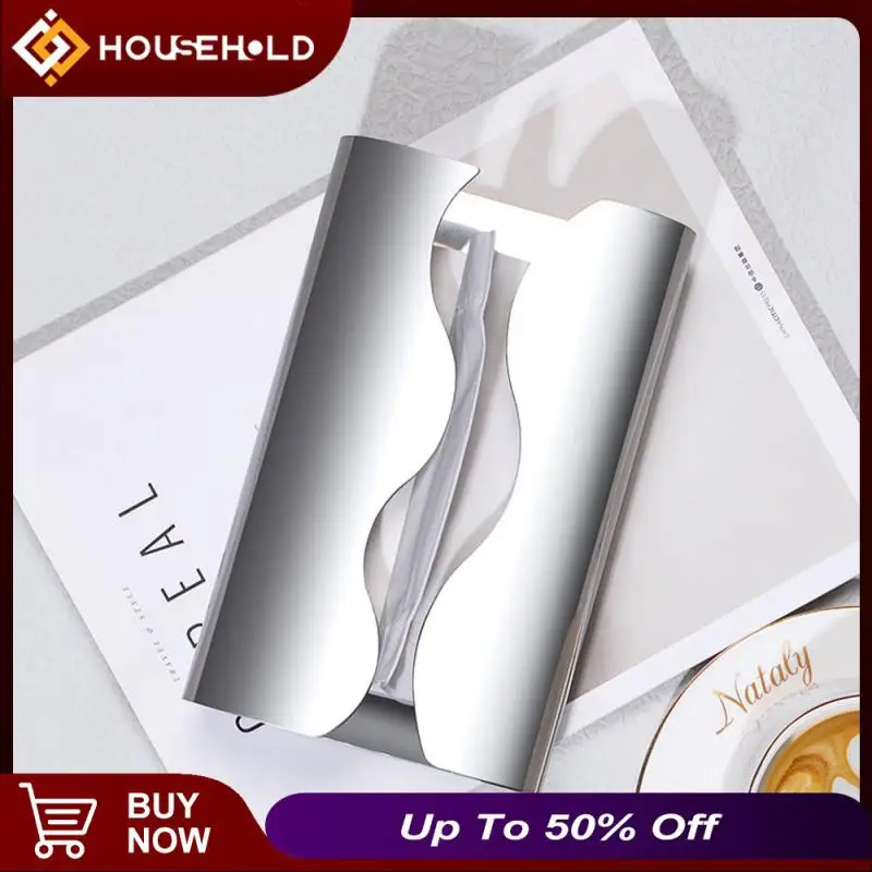 

Light Luxury Style Creative Drawer Wide Mouth Design Curved Storage Shelf Creative Anti-slip Gasket Toilet Tissue Storage Box