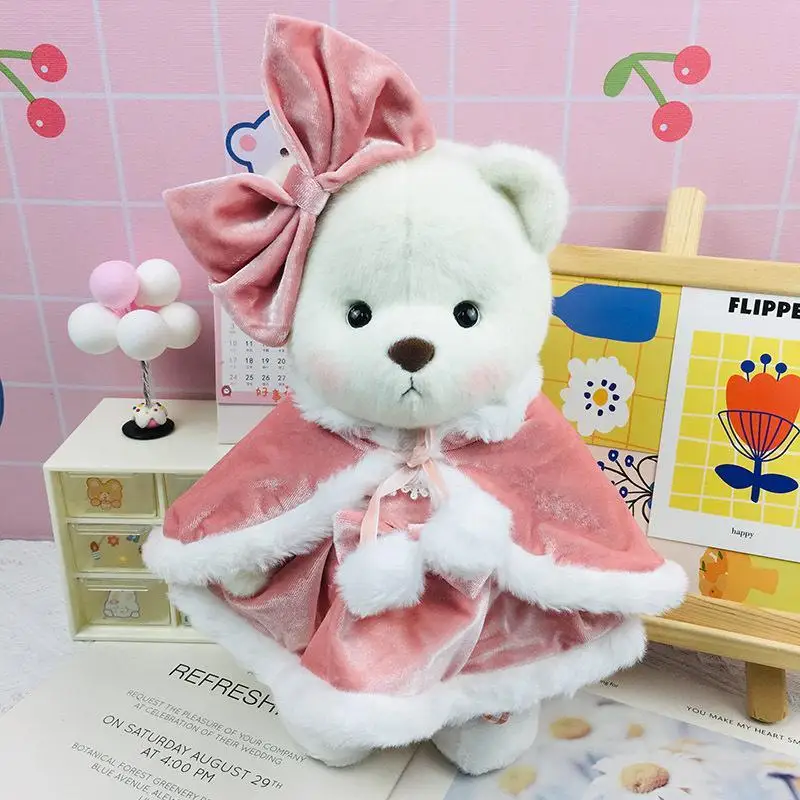 Фото Kawaii Lina Bear 30 см кукольная одежда ручной работы Рождественская юбка костюм плюшевая игрушка «сделай сам» одеваются детский подарок мультфильм аниме аксессуары №3