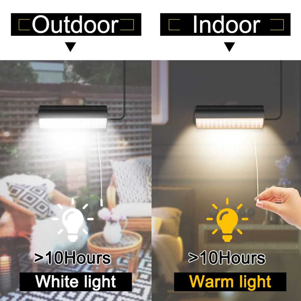 

Solar Lights LED Double Heads Garden Pendant Lamp Outdoor Waterproof Automatic Sensor Yard Balcony Solar LED Wall White Light