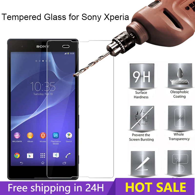Закаленное стекло для защиты экрана Sony Xperia L2 L1 C3 C4 C5 Защитное M4 Aqua M2 M5 T3 T2 |