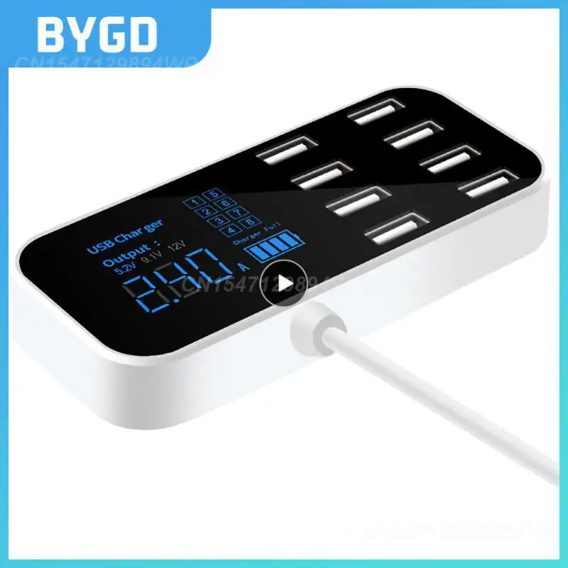 

Cigarette Lighter 40w With Lcd Display Car Phone Charger Adapter Car Charger Car Accessories 8 Port Usb Multifunctional
