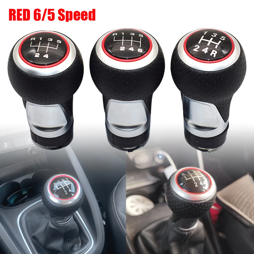 

12mm 5 / 6 Speed Gear Shift Knob Lever Stick For Audi A4 B6 B7 B8 A6 S4 8K A5 8T Q5 8R S Line Ibiza 6J Seat Leon Mk1 Passat Golf