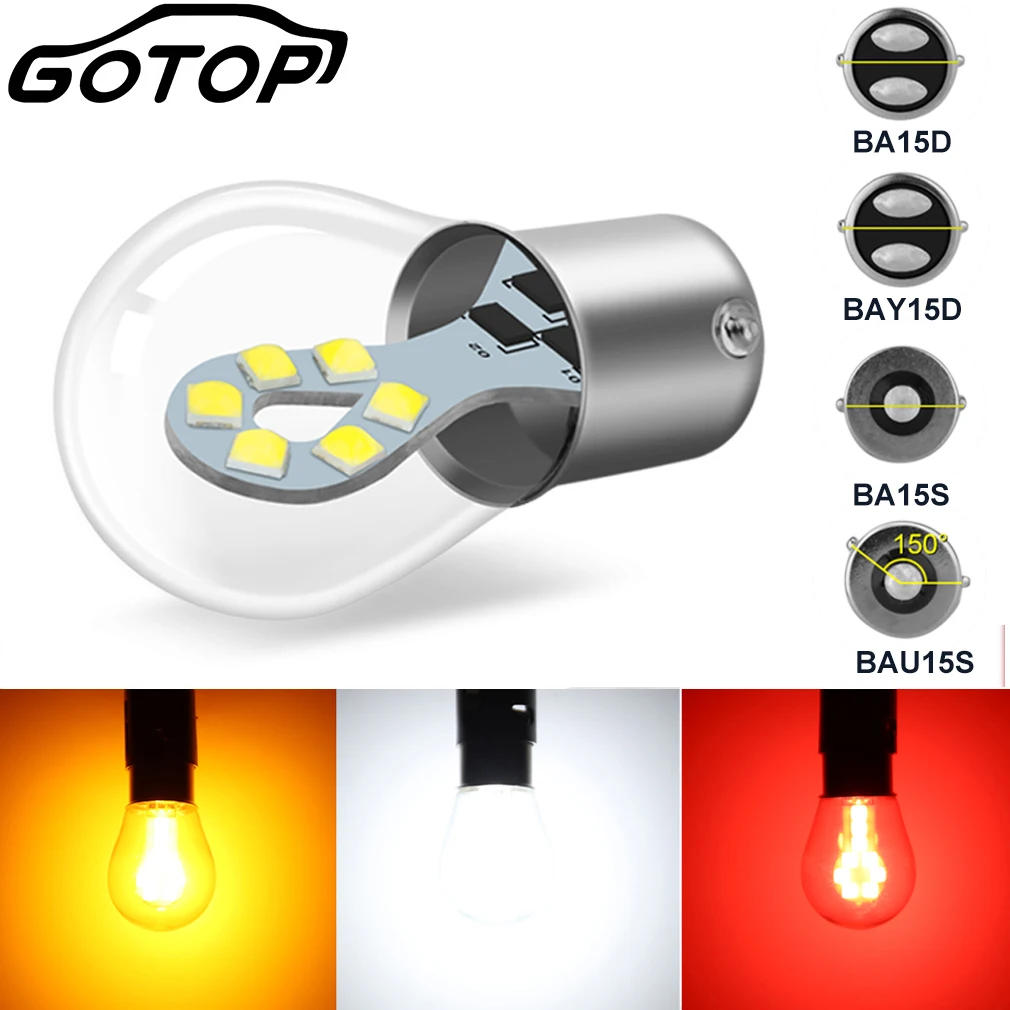 

1 шт. 1156 BA15S P21W BAU15S PY21W LED 1157 P21/5W BAY15D BA15D Светодиодные автомобильные задние лампы, стоп-сигналы, фонари заднего хода, тормозной белый DC 12 В