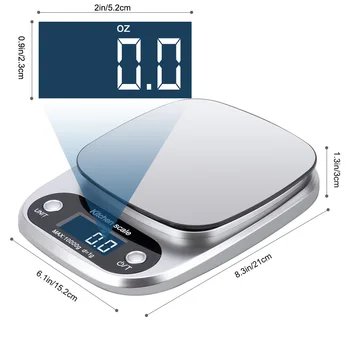 5kg/0.1g 10g/1g Digital Jewelry kitchen Scales Scales Steel Portable LCD Lectronic Postal Food Balance Measuring Weight Libra 6