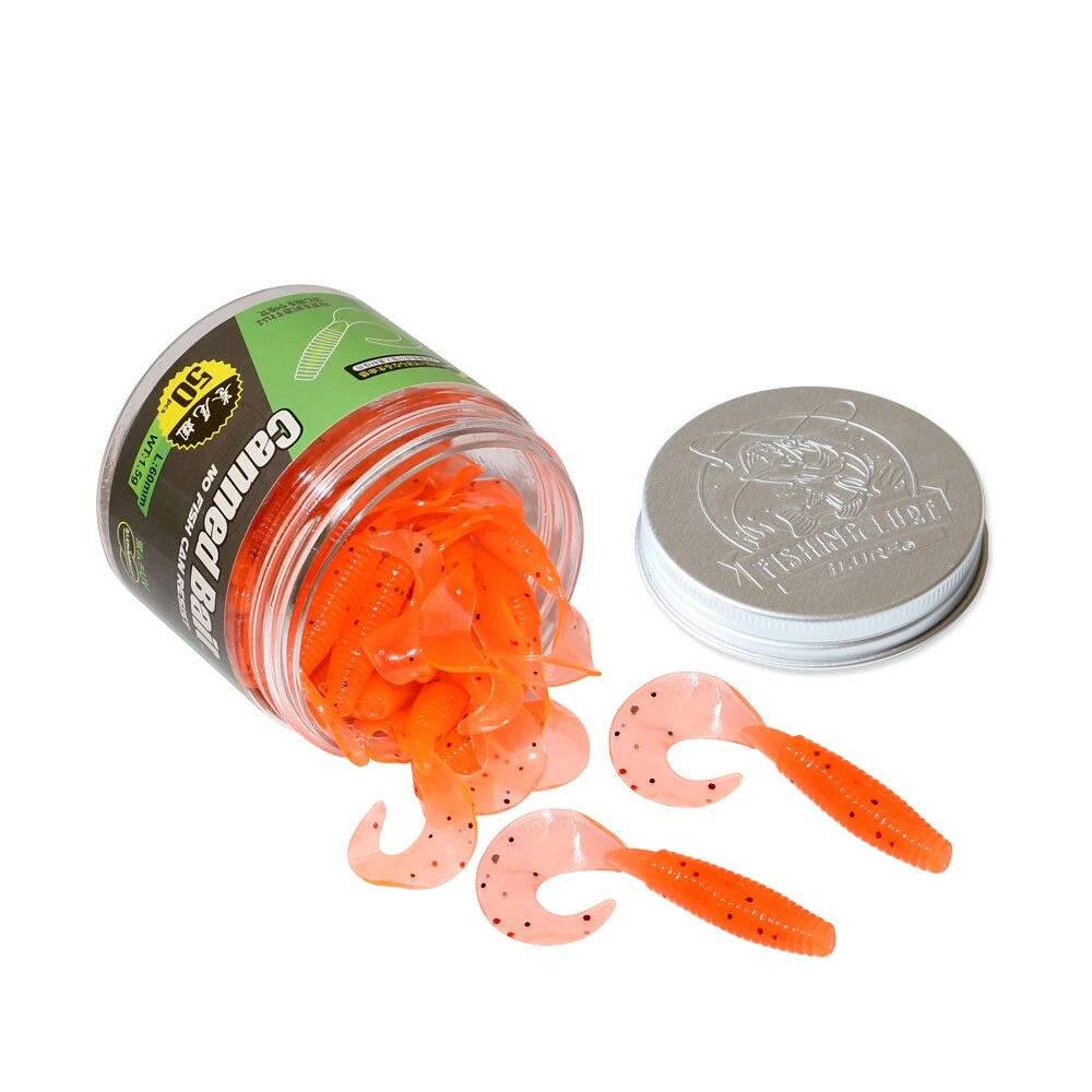 

50Pcs Soft Fishing Lure 1.5g 60mm Wobblers Spot Silicone Bait Artificial Swimbait Grub Worm for Jigs Bass Carp Predator Tackle