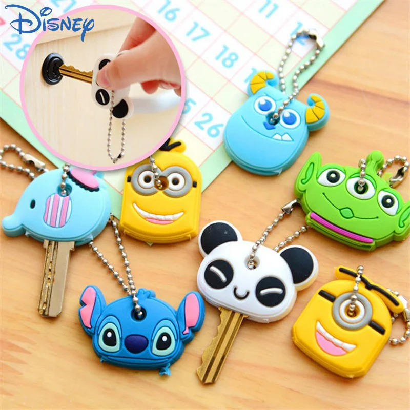 

Disney Stitch Kawaii Key Set Cute Anime Three Eyes Pvc Key Set Soft Keychain KeyChain Home Decoration Pendant Kids Gifts