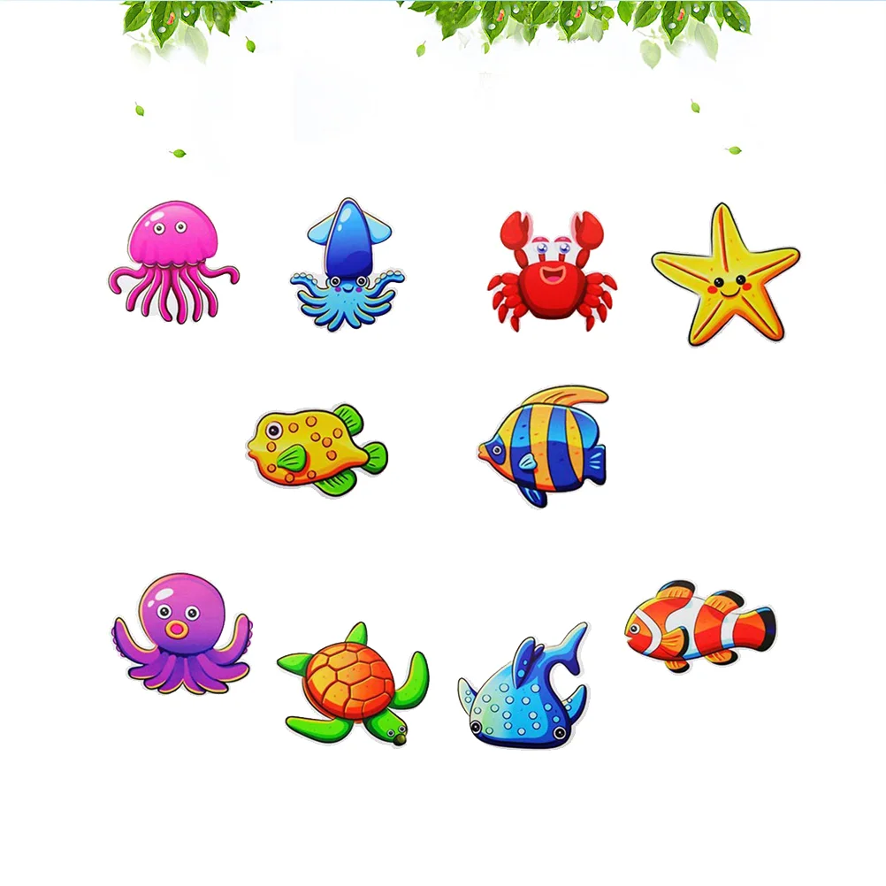 

10pcs Cartoon Sea Animal Wall Paste Waterproof Anti-slip Kids Sticker for Bathtub Mat