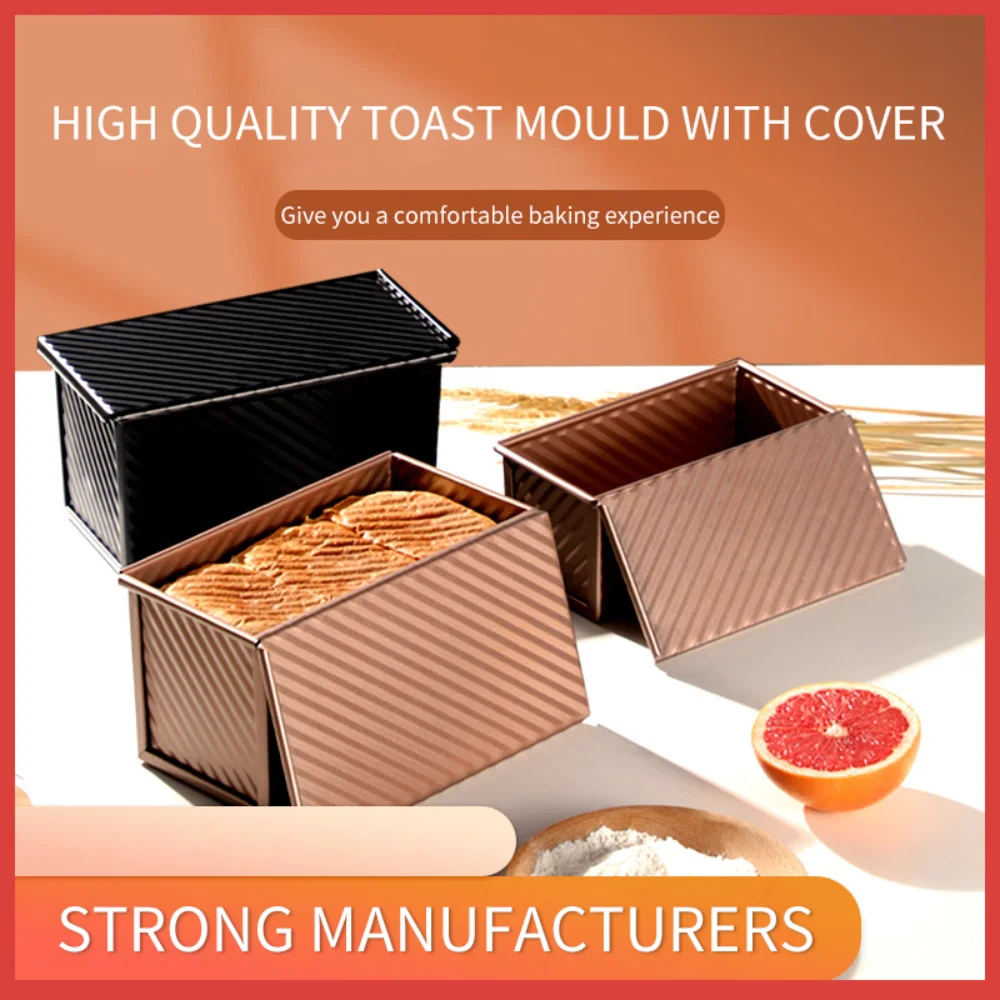 

Форма для выпечки хлеба, форма для торта, прямоугольная форма с крышкой, нержавеющая сталь с золотым покрытием, антипригарная коробка для тостов, форма для хлеба, кухонные инструменты