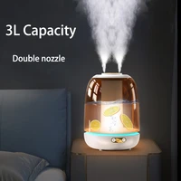 3000ml air humidifier with led light for home car cool mist sprayer creative for household office aroma oil diffuser usb js21