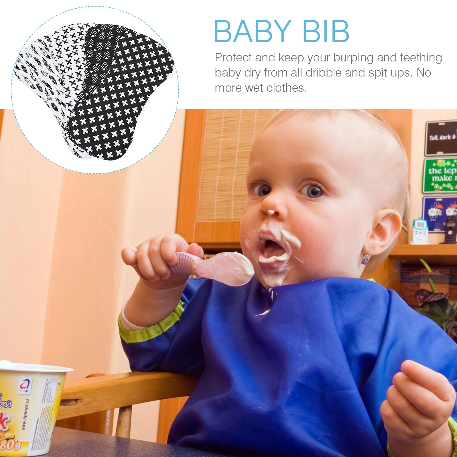 

Тканевый нагрудник для младенцев, хлопковая ткань для новорожденных, муслиновый нагрудник, ворс, Органическая тряпичная ткань, белые одеял...