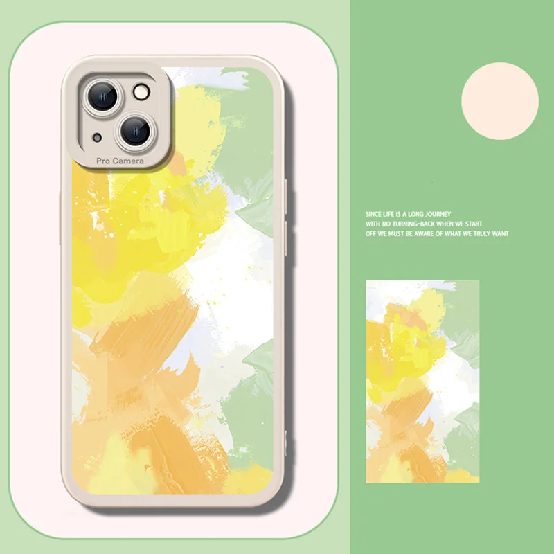 

Watercolor Luxury Silicone Phonecase For iPhone 13 Pro Max11 12 Mini X XR XS 6 7 8 Plus Funda Coque Shockproof Soft Shell Cover
