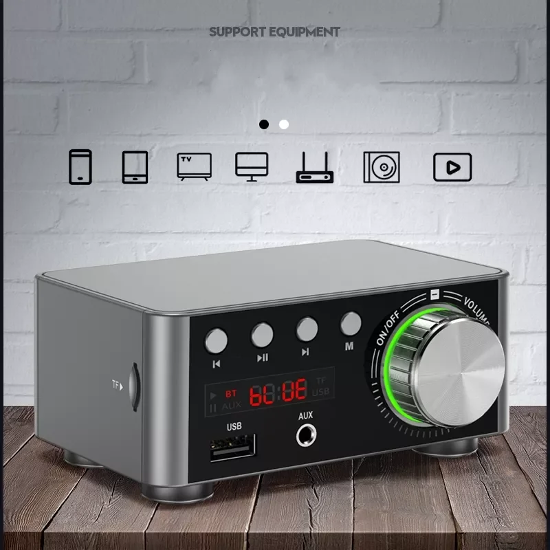 

HIFI Audio Amplifier 50WX2 Bluetooth 5.0 Digital Power board Stereo AMP Amplificador Home Theater USB TF Card Player