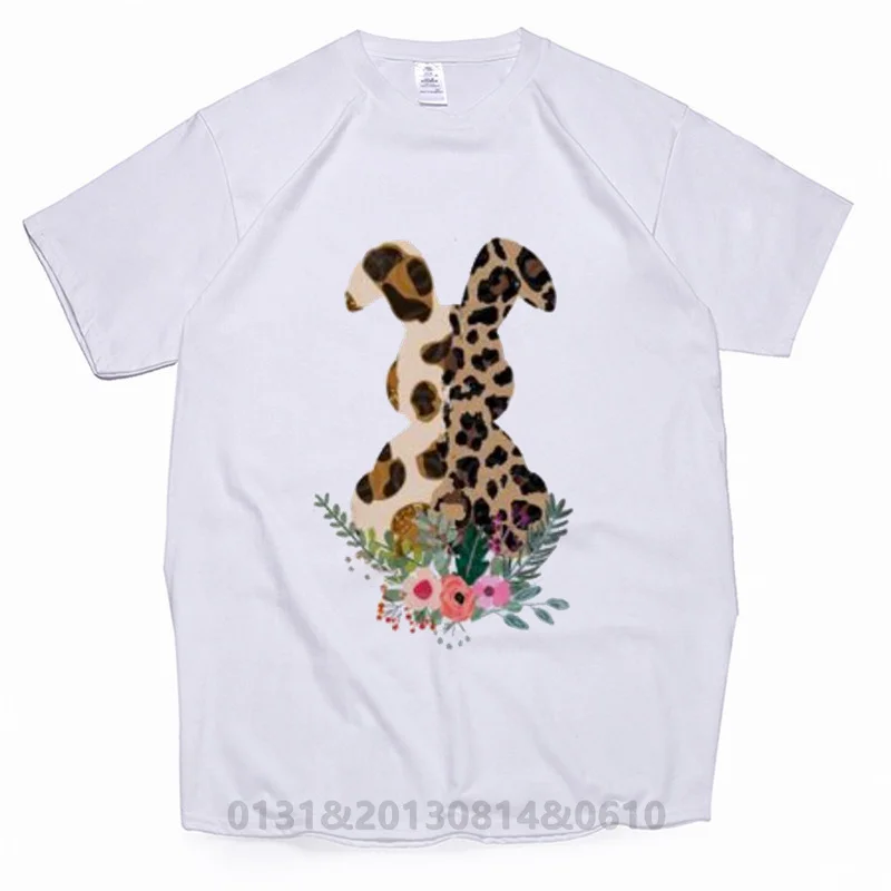 

Cute Leopard Flower Rabbit Print Women's T-shirt Summer Fashion Cartoon Harajuku Female Tshirt Casual Short Sleeve Tops Tees