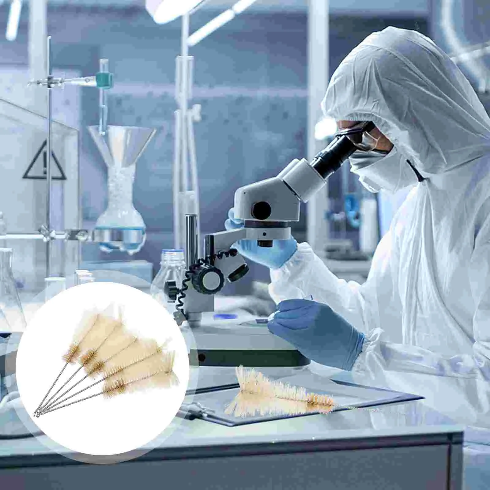 5 шт. щетка для колбы Эрленмейера лабораторная посуда нейлоновая чистящая щетина