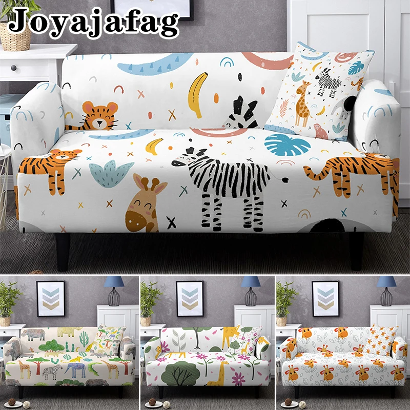

Cartoon Giraffe Elastic Sofa Cover For Living Room Sectional Armchair All Inclusive Stretch Couch Covers Slipcover 1/2/3/4 Seat