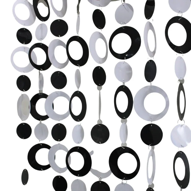 

PVC plastic curtain children's room cartoon decorative curtain black and white color hanging ring