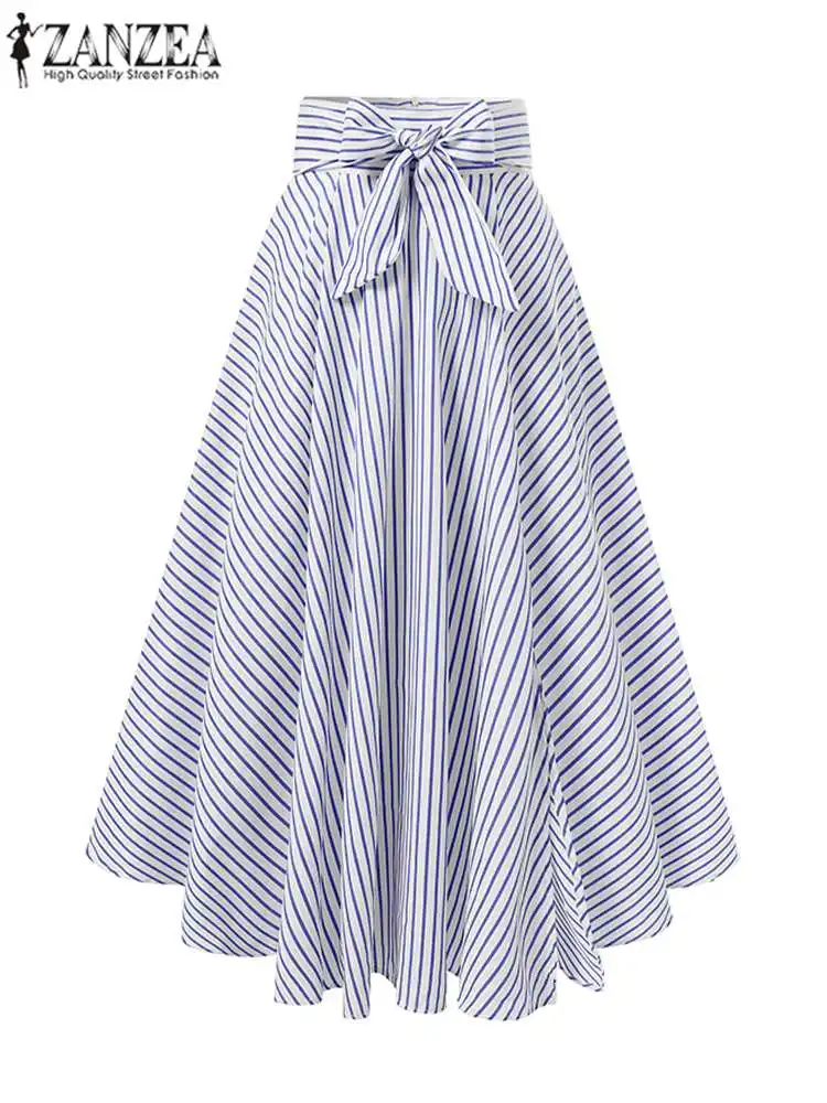ZANZEA богемные длинные юбки Повседневные на шнуровке молнии Saias Jupe оверсайз